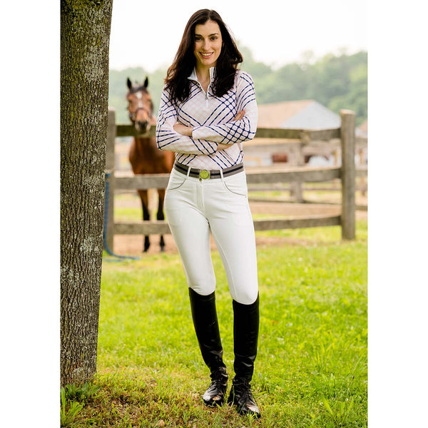 KL Select Gabrielle Full Seat Breech - White/Grey